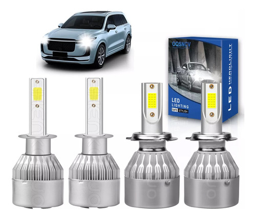 Kit De Faros Led H4 40000lm Para Fiat Alta Y Baja Canbus