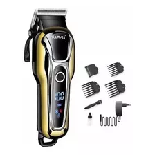 Maquina Cabelo Turbo Kemei Potente Sem Fio Profissional Cor Preto 100v/220v