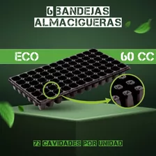 6 Bandejas Almacigueras, 72 Cavidades Por Unidad, 60cc.