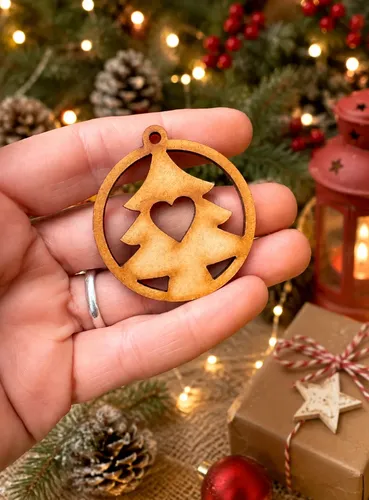 Árbol De Navidad Adorno Mdf Pino Fiestas Para Decorar X30 Marrón
