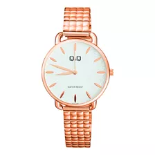 Reloj Q&q Qyq Flowers Qc27j201 Cuadritos Acero + Estuche