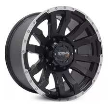 Rodas Aro 18 6x139 Off Road Hilux Ranger S10 Zwat2 / Jogo Cor Preta Diamantada Fosca