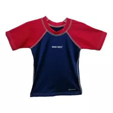 Playera Acuatica Manga Corta Niño Azul / Rojo Mod3