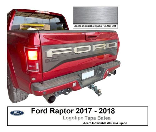 Letras Logotipo Ford Raptor Tapa Batea  17-18 Ac Inox Lijado Foto 6