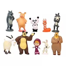 Masha E O Urso E Os Amigos Miniaturas 10 Peças 
