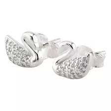 Aros Cisnes Chico Con Piedra Plata 925 Nena Mujer