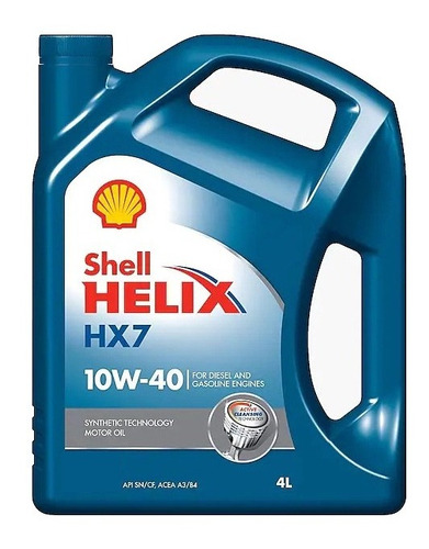 Aceite Para Motor Shell Sintético Helix Hx7 10w-40 Para Autos, Pickups & Suvs X 4l