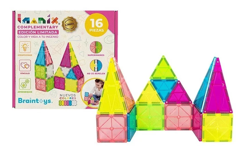 Juego Bloques Magnéticos Braintoys Imanix Complementary 16pc