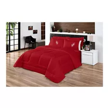 Edredom Enxovais Oliveira Confort Queen Diseño Liso Color Vermelho De 250cm X 220cm