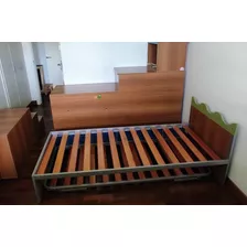 Juego De Dormitorio 1 Plaza C/ Cama Marinera Muy Sólida.