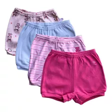 Kit 4 Peças Bebês Short Prematuro Colorido Roupinha