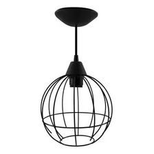 Pendente Lustre Bola Aramado Área Gourmet Churrasqueira Cor Preto 110v/220v (bivolt)