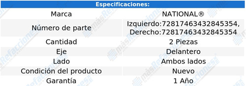 Par De Mazas Delanteras Para Kia Rio De 2006 A 2011 National Foto 3