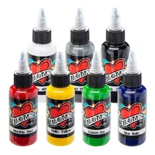 Set 7 Tintas Tatuajes Profesionales Millenium Moms 1/2oz Ink