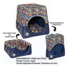 Cama Túnel Toca Florence Para Cães Gg - São Pet Cor Azul-cores