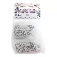 Piedritas Gemas Autoadhesivas 5mm Plateadas 100pz Tarjetas