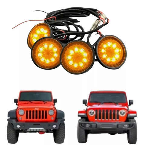 7'' Redondo Alta Calidad Beam Faros Luces Jeep Wrangler-1set