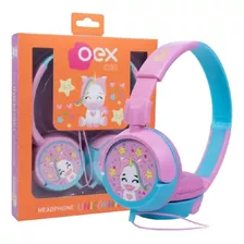 Headphone Fone Kids Criança Unicornio Rosa Hp-304 Oex 