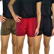 Kit 3 Shorts Curtos Soltinhos Elástico Liso Suplex Pp Plus