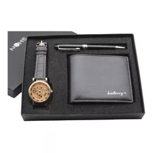 Set Para Hombre, Reloj, Cartera Y Pluma Elegante