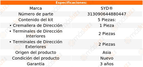 Cremallera Bieletas Y Terminales Malibu 2004/2012 Syd Foto 2