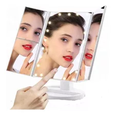 Espejo De Maquillaje De 3 Solapas Con Carga Con Usb Color Del Marco Blanco