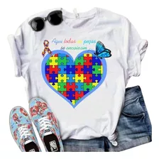 Camiseta Unix Ou Baby Look , Autismo, Tudo Se Encaixa