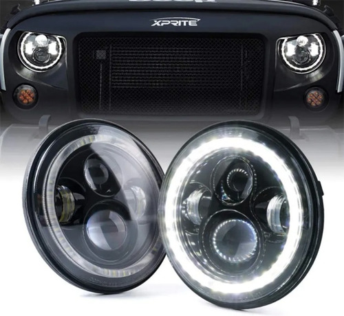 ptico Tunning Con Led Jeep Wrangler 2008-2019 El Par Foto 6