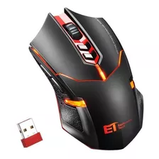 Victsing Mouse Inalámbrico Gamer Iluminado 7botones Dpi 2400 Color Negro Y Rojo