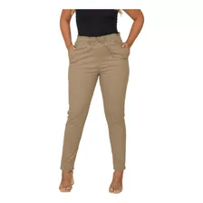 Calça Social Feminina Clochard Cintura Alta Sarja Coloridas