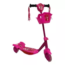 Scooter Patin Del Diablo Con Canastilla Luz Y Sonido Rosa