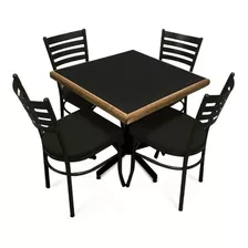 Juego De Comedor Itluam Muebles Itluam Muebles Comedor Estándar Italia Emboquillado Comemb Color Negro Con 4 Sillas Mesa De 75cm De Largo Máximo X 75cm De Ancho X 72cm De Alto