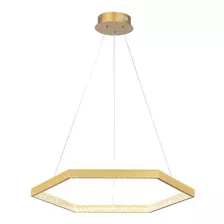 Pendente Bella Hex Dourado/transparente 3000k 1780lm - Gd004 Cor Dourado 110v/220v