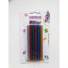 Barras Adhesivas De Silicona Glitter Suprabond Finas 12u 