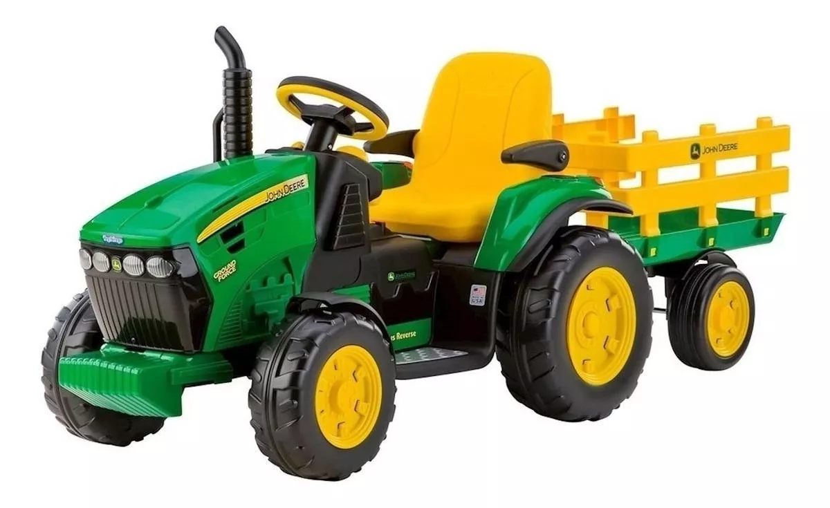 Tractor A Batería Para Niños Peg Perego John Deere Ground Force Color Verde/amarillo 127v
