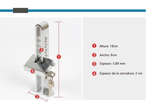 Bloqueador Traba Pedal Auto Antirrobo Seguridad + Candado Foto 9