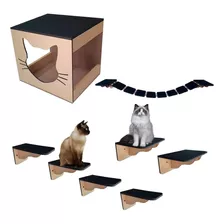 Play Ground Gato 8pcs Kitplay Nicho Degrau Prateleira Oferta