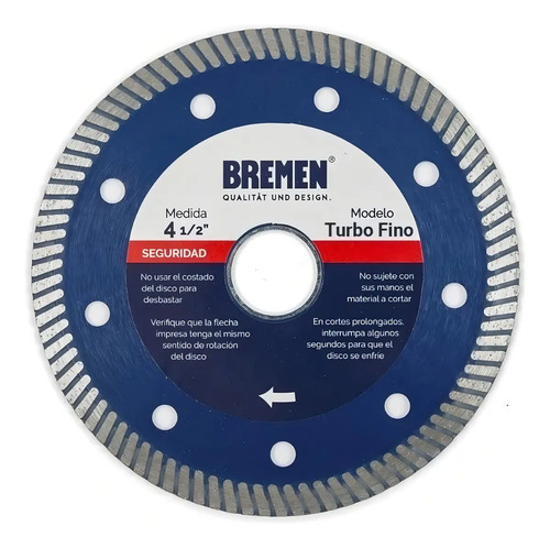 Disco Diamantado Bremen 6735 Trf 115mm Porcelanato 22.2 20mm