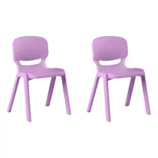 Sillas Para Niños 30x32x51cm Morado 2 Unidades Bighouse