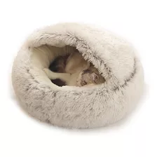 2-em-1 Round Plush Pet Cat Dog Sofá-cama Inverno Quente Pet