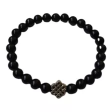 Pulsera De Piedra Natural Turmalina Negra Nudo Celta