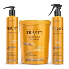  Kit Trivitt Cauterização + Máscara Hidratação 1kg + Fluído