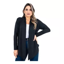 Cardigan Casaco Blazer Social De Ponta Manga Longa Inverno