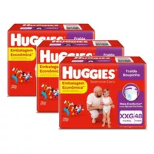 Kit C/3 Fralda Huggies Roupinha Supreme Care Xxg 48 Unidades