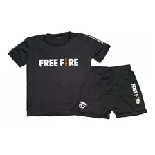 Conjunto Deportivo Verano Niños/as Free Fire Remera + Short 