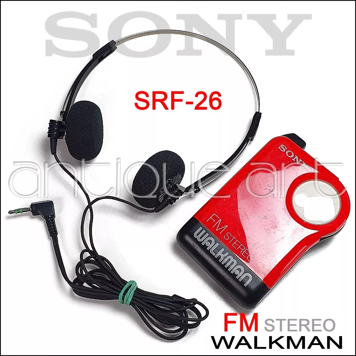 A64 Radio Sony Walkman Fm Srf-26 Rojo + Audifonos Vintage