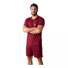 Pijama Masculino Adulto Curto Verão Manga Curta E Short