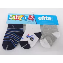 Calcetines- Medias Para Bebe Talla 0-0 Set De 3 Pares