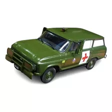 Miniatura Veraneio Ambulância Exército 1977 1:43 + Fasciculo