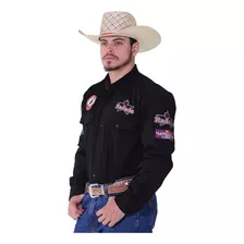 Camisa Country Masculina Radade Barretos Preta Torcida